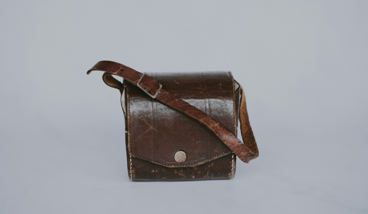 Vintage canvas satchel used by children in the early 1900s