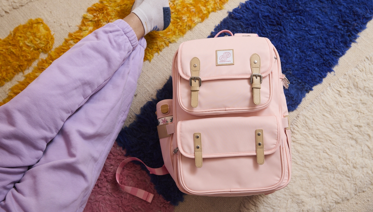 Organized backpack with labeled compartments